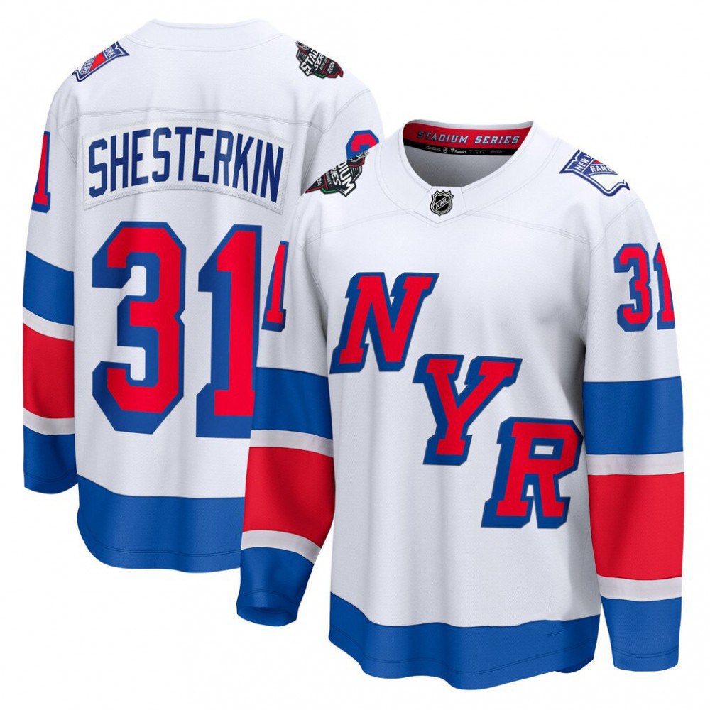 Men's New York Rangers Igor Shesterkin White 2024 NHL Stadium Series Breakaway Premium Jersey-Pro Kit Vault | Brand New 26/27 Sports Jerseys